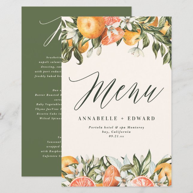 Citrus orange botanical modern rustic farmhouse (Front/Back)