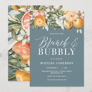 Citrus, orange bridal shower brunch & bubbly