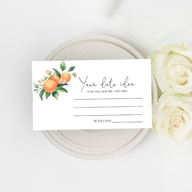 Citrus Orange - Date night ideas \ Date jar Enclosure Card (Creator Uploaded)
