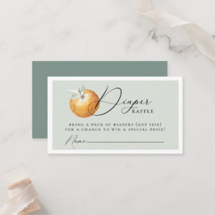 Citrus Orange Elegant Diaper Raffle Enclosure Card