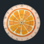 Citrus Orange Fruit Fun Dartboard<br><div class="desc">Fun,  zingy and delicious orange citrus fruit on a blush pink background.  Perfect for foodies and anyone who loves cooking.
Original art by Nic Squirrell.</div>