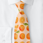 Citrus Orange Fruit Fun Tie<br><div class="desc">Fun and zesty orange citrus fruit pattern on a blush pink background.  Refreshing!  Original art by Nic Squirrell.</div>