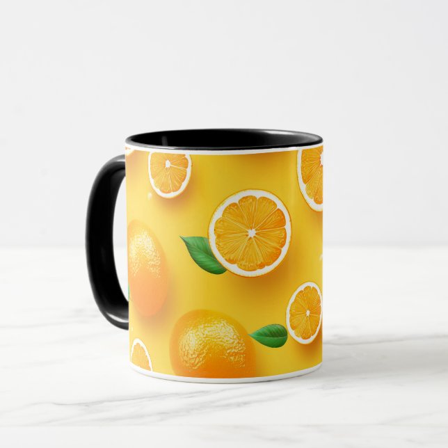 Citrus orange fruit mug (Front Left)