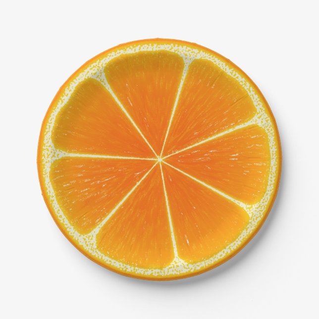 Citrus Orange Fruit Slice Paper Plate (Front)