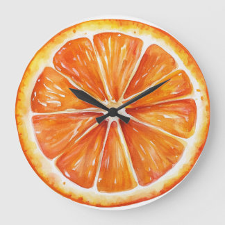 Citrus Orange Fruit Slice Round Clock