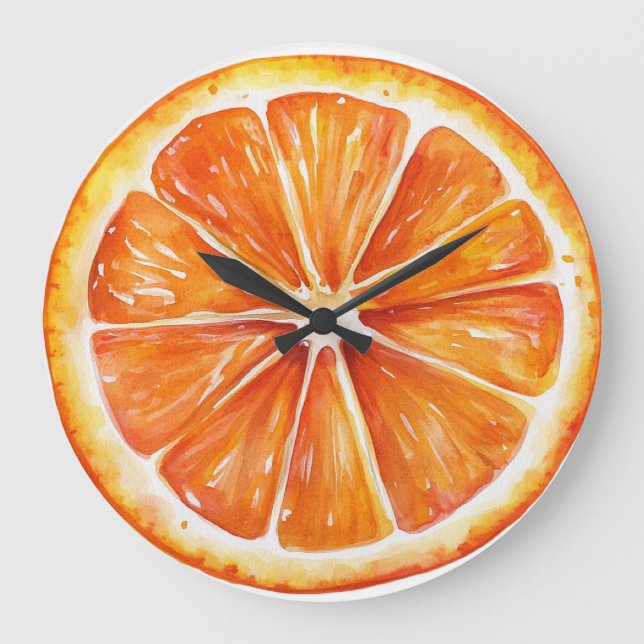 Citrus Orange Fruit Slice Round Clock (Front)