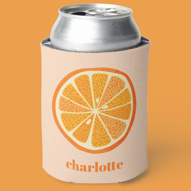 Citrus Orange Fun Personalized Can Cooler (Creator Uploaded)