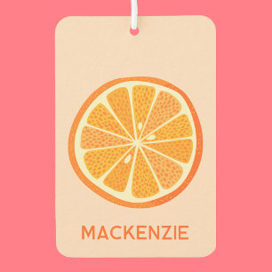 Citrus Orange Fun Personalized Name Air Freshener