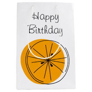 Citrus Orange Happy Birthday gift bag medium