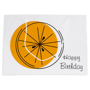 Citrus Orange Joyeux sac cadeau d'anniversaire gra