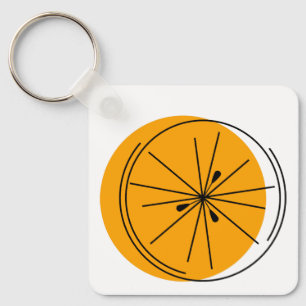 Citrus Orange keychain aluminium square