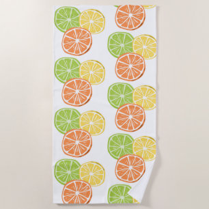 Citrus Orange Lemon Lime Summer Beach Towel