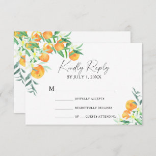 Citrus orange - Mariage carte RSVP