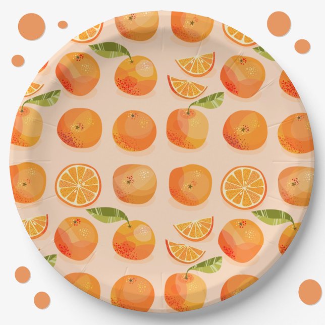 Citrus Orange Pattern Paper Plate (Creator Uploaded)