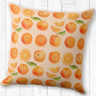 Citrus Orange Pattern Throw Pillow