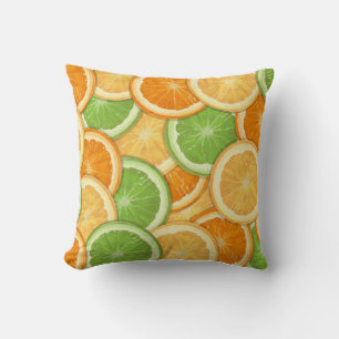 Citrus Orange Pattern Throw Pillow – Fresh & Vibra