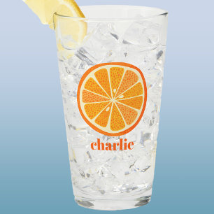 Citrus Orange Personalized Glass