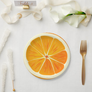 Citrus Orange Slice Paper Plate
