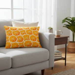 Citrus Orange Slice Throw Pillow