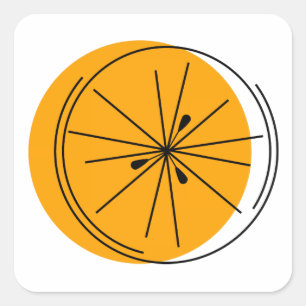 Citrus Orange square Sticker