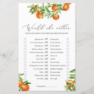 Citrus Orange Summer Fruits Would she Rather game