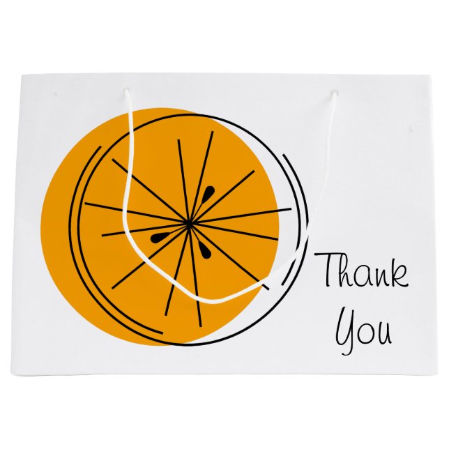 Citrus Orange Thank You gift bag large (Front)