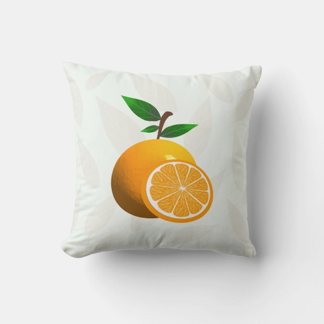 Citrus Orange Throw Pillow (Front)