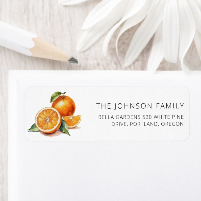 Citrus Oranges Fruits Baby Shower Return Address (Insitu)