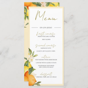 Citrus Oranges Lemons Summer Monogram Menu