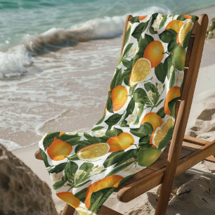 Citrus Oranges On White Beach Towel