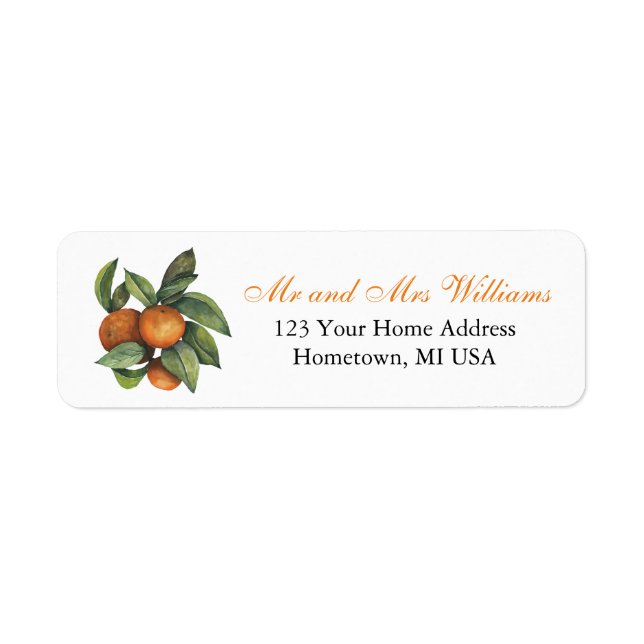 Citrus Oranges Return Address (Front)