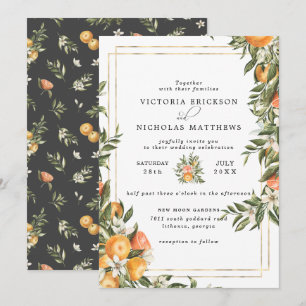 Citrus Orchard   Boho Botanical Wedding Invitation