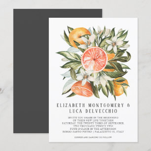 Citrus Orchard   Boho Botanical Wedding Invitation