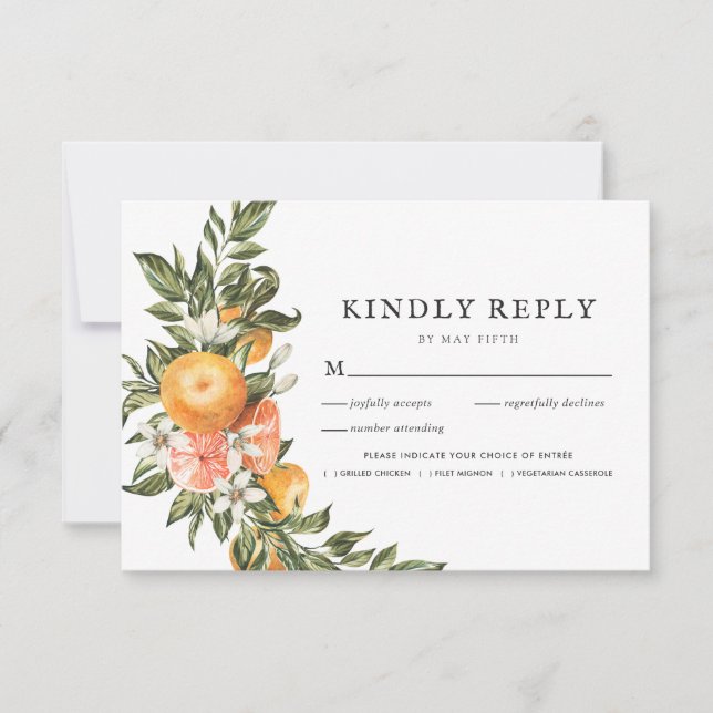 Citrus Orchard | Boho Greenery RSVP w/Meal (Front)