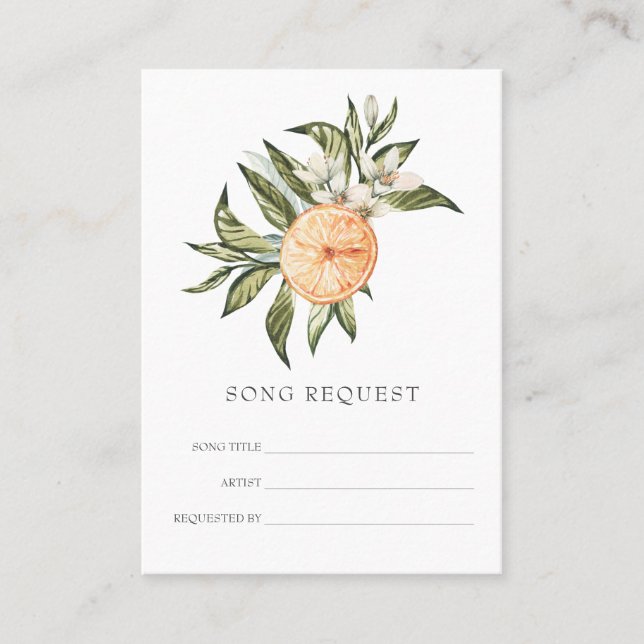 Citrus Orchard | Boho Song Request Enclosure Card (Front)