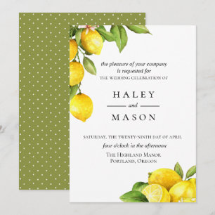 Citrus Orchard Lemon Wedding Invitation