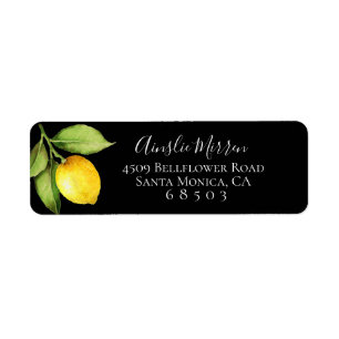 Citrus Orchard Return Black Address Labels
