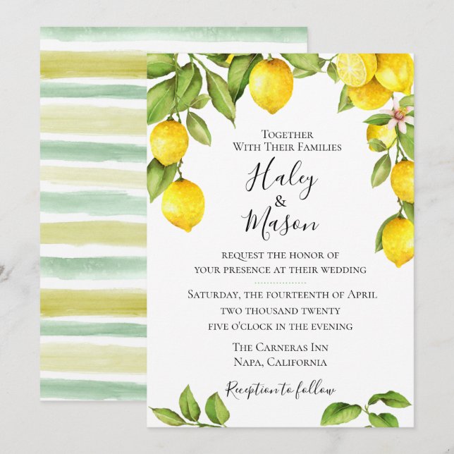 Citrus Orchard Wedding Invitation (Front/Back)