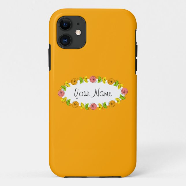 Citrus Oval Orange Name iPhone case (Back)