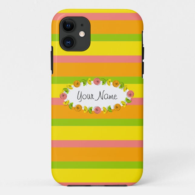 Citrus Oval Stripe Classic Nom coque iphone (Dos)