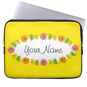 Citrus Oval Yellow laptop sleeve