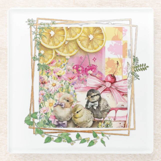 CITRUS PARTY GLASS COASTER (Front)