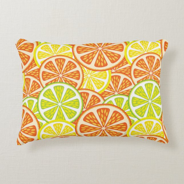 Citrus Pattern 2 Decorative Pillow (Front)