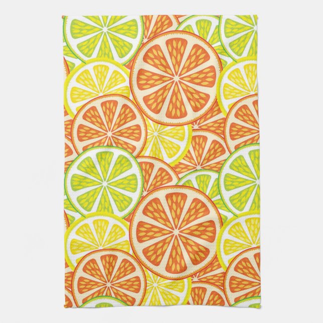 Citrus Pattern 2 Kitchen Towel (Vertical)