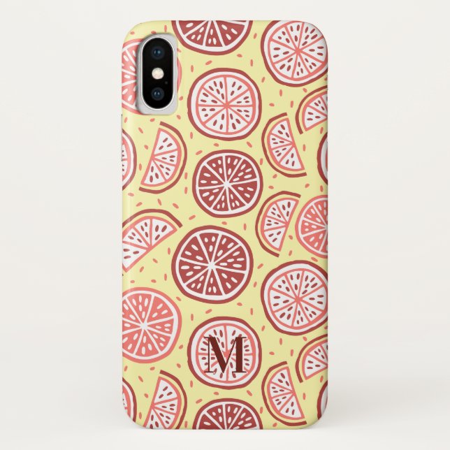 Citrus Pattern custom monogram phone cases (Back)