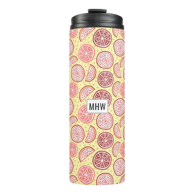 Citrus Pattern custom monogram tumbler (Front)