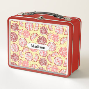 Citrus Pattern custom name lunch boxes