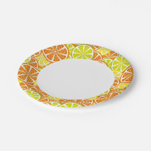 Citrus pattern paper plate