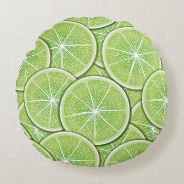 Citrus Pattern Round Pillow (Front)