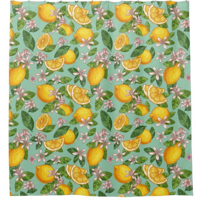 Citrus Pattern Shower Curtain (Front)